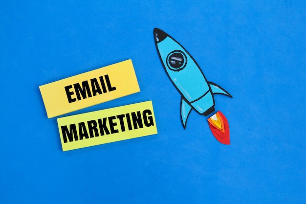 rocket and word email marketing email marketing concept business marketing concept