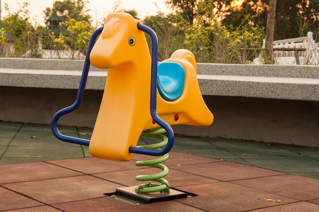 Rocking horse in the park