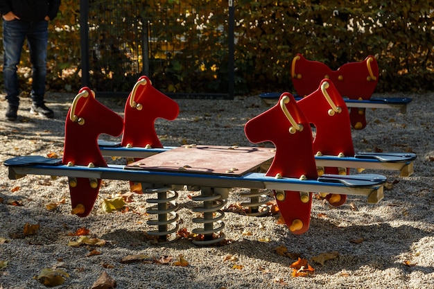 Rocking horse in playground