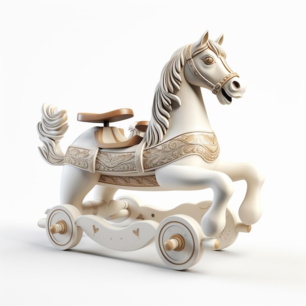 Rocking horse with white background high quality ul