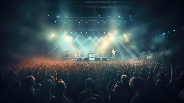 Rockmuziek concert achtergrond Illustratie AI GenerativexA