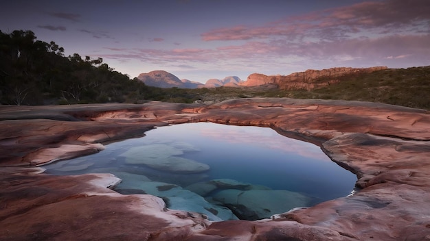 Photo rockpool water hole in the terrick national park in australia