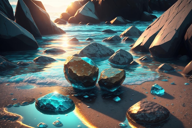 Камни на пляже обои