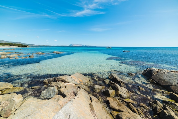 Cala d'Ambra 해안 사르데냐의 바위