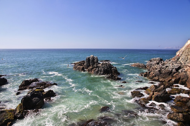 Rocks on the coast of Vina del Mar in Chile