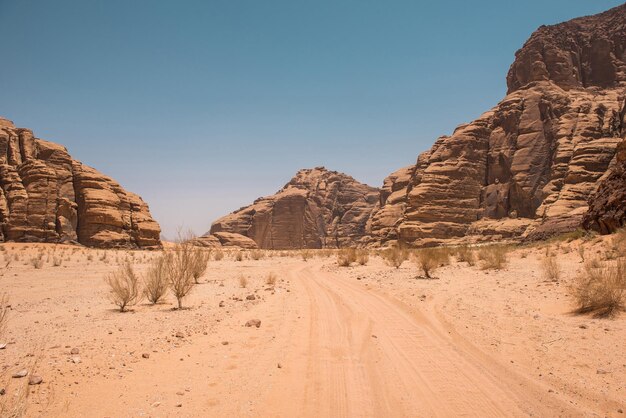 Rocks and desert Wadi Rum Jordan