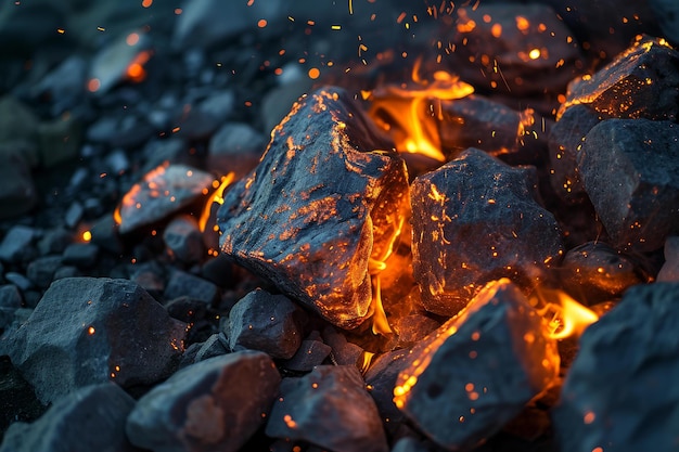 Rocks fire explosion Generate Ai