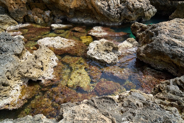 Rocce e sfondo del mare