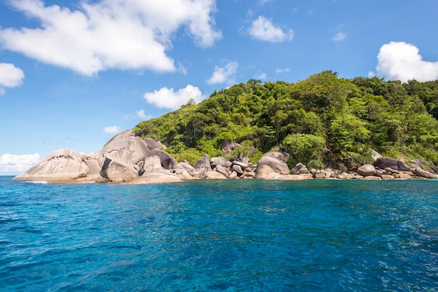 Rocks , sea and blue sky