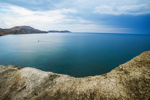 Rocks and sea.