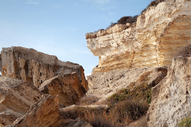 Rocks on the shore of the Caspian Sea