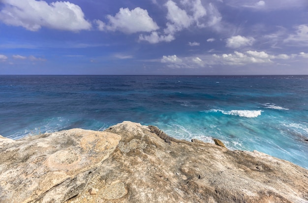 Rocks that go to the sea at Isla Mujeres in Mexico