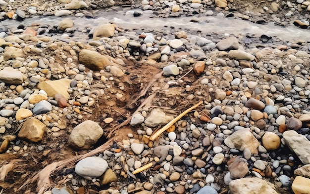 A rocks and water in a river AI