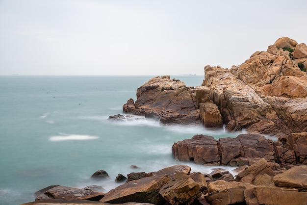 Rocks and waves by the sea