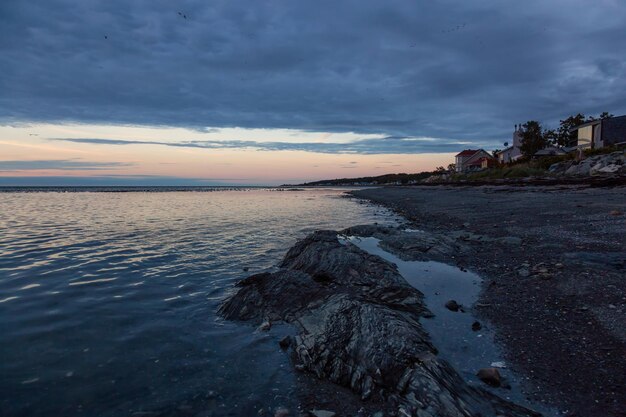 Rocky Atlantic Ocean Coast during a vibrant sunset