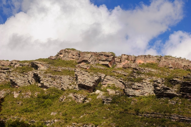 Rocky cliffs in the Chapada Diamantina National Park Bahia State Brazil on June 10 2007