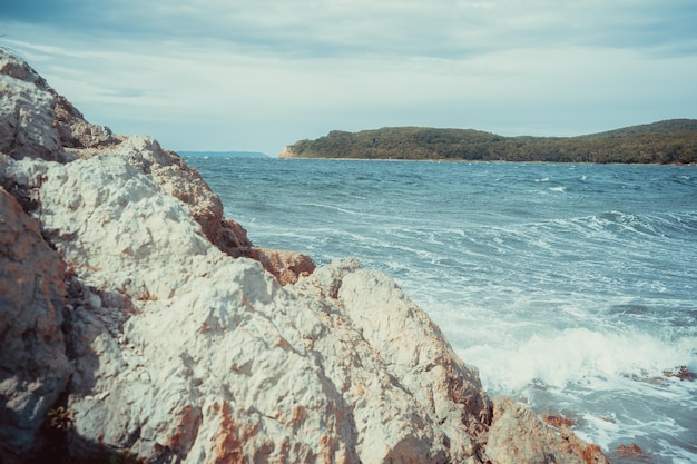 Rocky coast by the sea