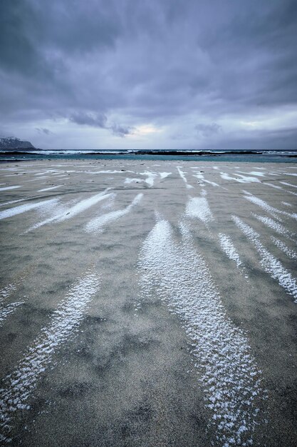 Photo rocky coast of fjord in norway