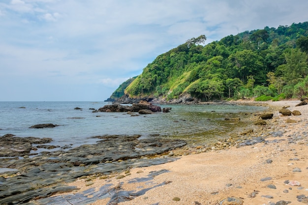 Rocky coast and sandy beach