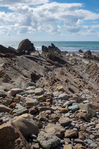 Rocky coastline near Bude in Cornwall