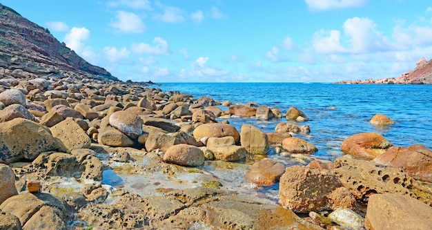 Rocky coastline in Porto Torres Sardinia