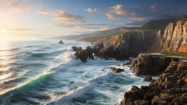 Rocky coastlines embrace the sea