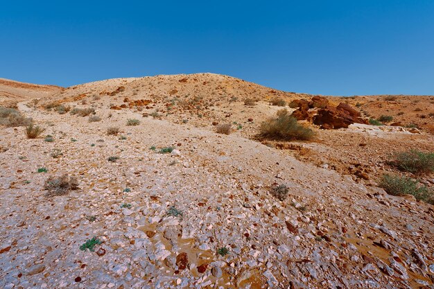 Rocky hills of the negev desert in israel