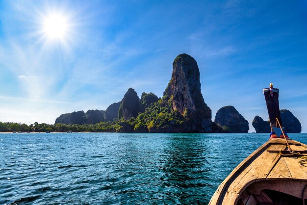 Rocky mountain in the water ko rang nok ao phra nang beach ao