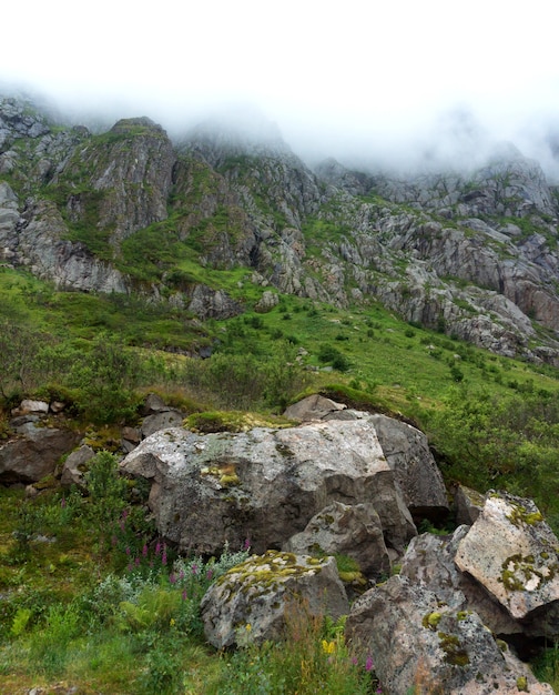 Rocky Mountains in the Fog, Lofoten, Norway