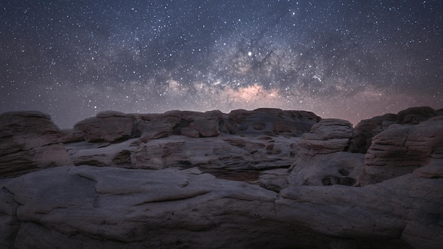 The Rocky Mountains at night with the Milky Way galaxy.