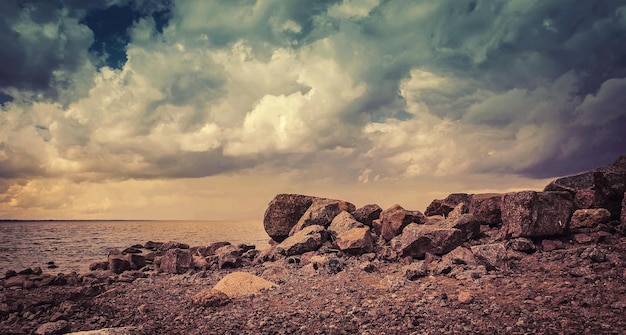 Rocky sea shore