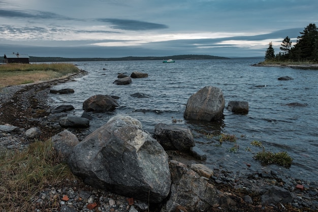 The rocky shore of the White Sea