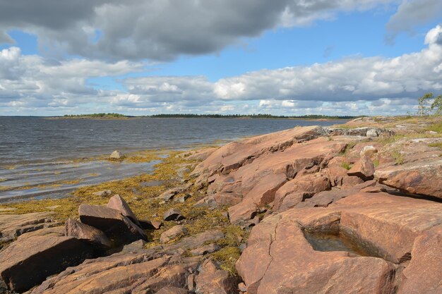 The rocky shore of the White Sea