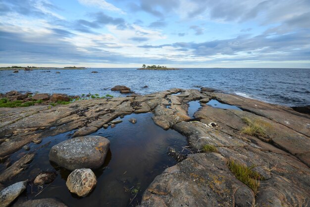 The rocky shore of the White Sea