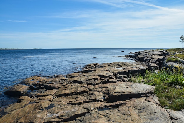 The rocky shore of the White Sea