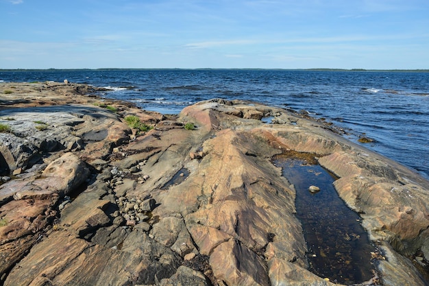 The rocky shore of the White Sea