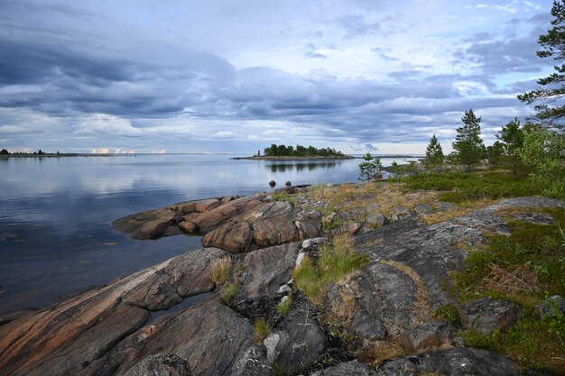 The rocky shore of the White Sea