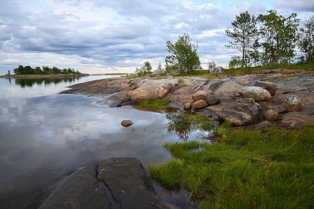 The rocky shore of the White Sea