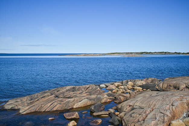 The rocky shore of the White Sea