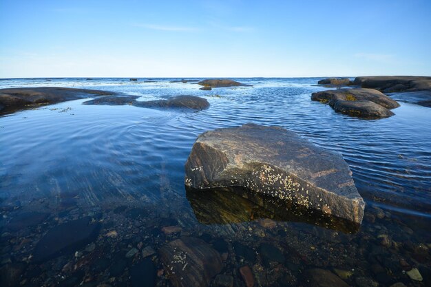 The rocky shore of the White Sea