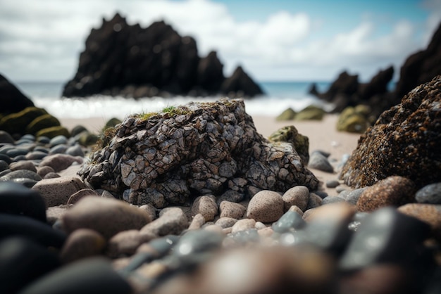 A rocky shoreline rocky landscape