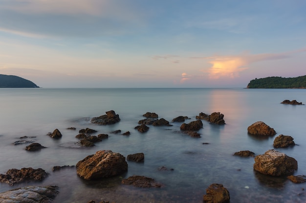 Rocky sunrise seascape