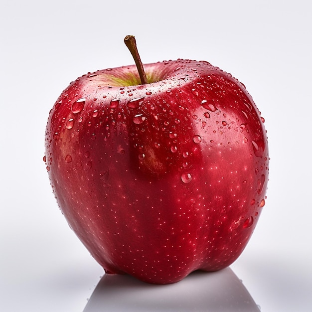 Rode appel geïsoleerd met witte achtergrond