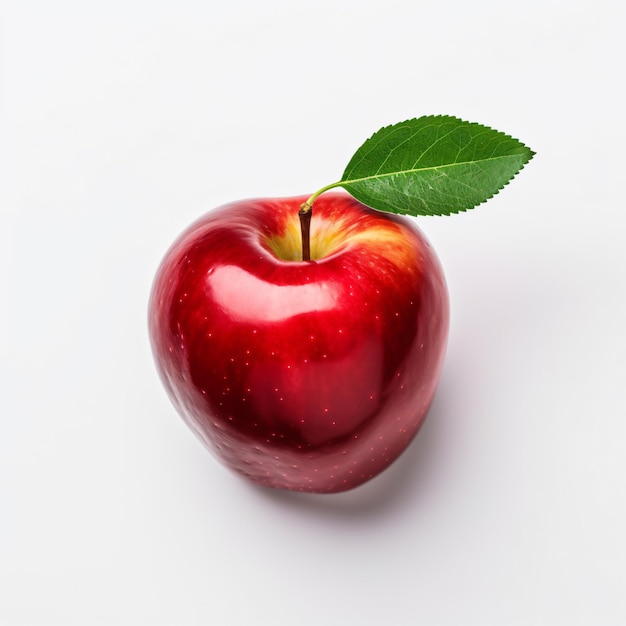 Rode appel met blad