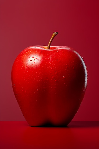 Rode appel met waterdruppels op het oppervlak Generatieve AI