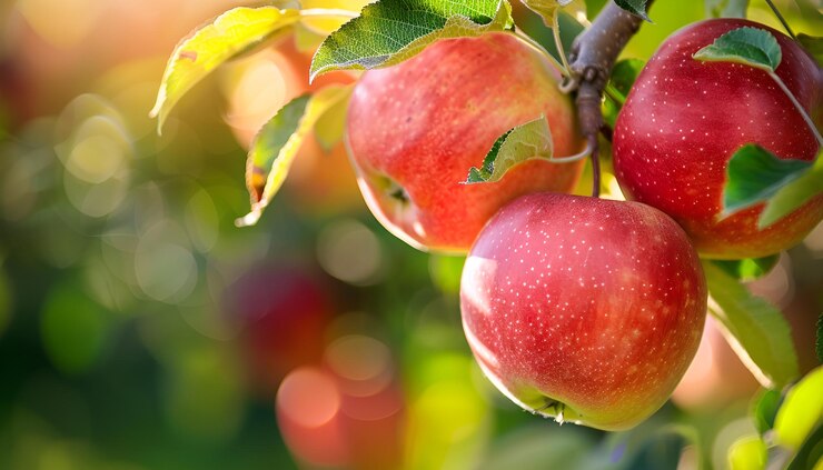 Foto rode appels op de boom klaar om geoogst te worden rijke rode appels in de appelboomgaard
