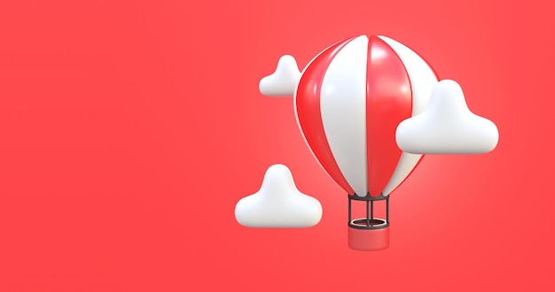 rode ballon 3d rendering icoon