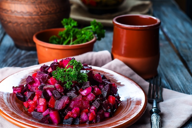 rode bietensalade Vinegret