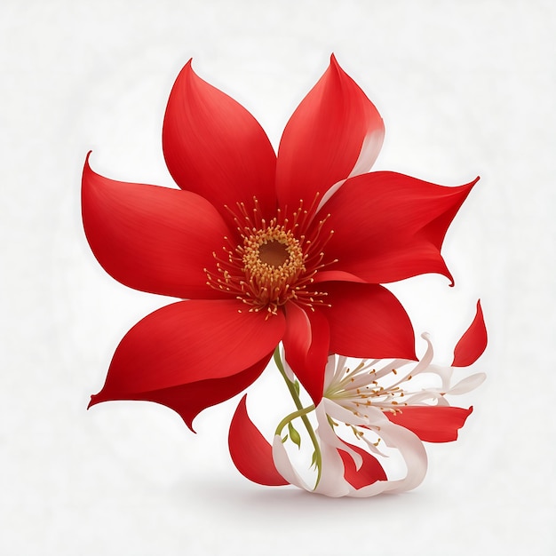 Rode bloemen in vector de charme van de natuur gevangen