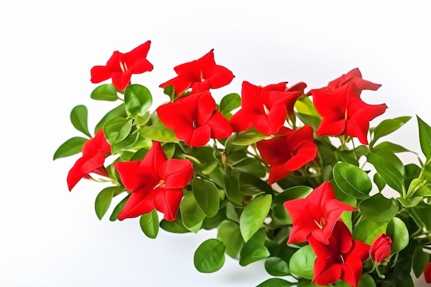 Rode bloemen op een witte achtergrond